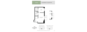a floor plan of a unit with a bedroom and a bathroom